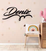 BK Gift Kişiye Özel İsimli Ahşap Duvar Yazısı-5 (Siyah)