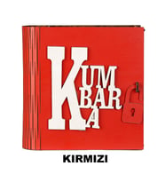 Ahşap Kitap Görünümlü Kumbara (Kırmızı)