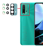 Xiaomi Redmi 9T Uyumlu Kamera Lensi Camı Full M2010J19SG M2010J19SY (Yeşil)