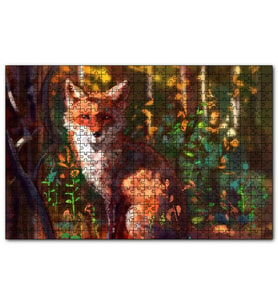 Cakapuzzle Ormandaki Tilki Dijital Sanat  Puzzle Yapboz MDF (Ahşap) (255 Parça)