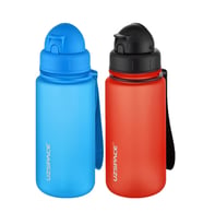 Uzspace 2'li Pipetli Tritan Matara Seti 400 ml FiftyFifty (Lacivert - Kırmızı - Siyah)