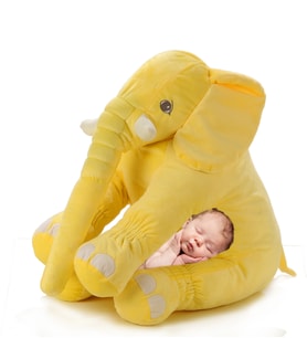 Uyku Arkadaşım Büyük Yumuşacık Peluş Fil  90 cm (Sarı)