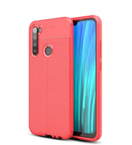Microsonic Xiaomi Redmi Note 8 Kılıf Deri Dokulu Silikon (Kırmızı)