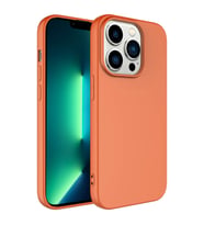 Apple iPhone 15 Pro Kılıf Kamera Korumalı iÇi Süet Dokulu Lansman Tipi Silikon (Turuncu)