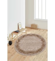 Dijital Baskılı Kaymaz Taban Yıkanabilir Yuvarlak Salon Halısı Koridor Halısı Paspas NDY-HY-1273 (Kahverengi)