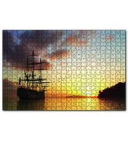 Cakapuzzle  Günbatımında Kalyon  Puzzle Yapboz MDF (Ahşap) (500 Parça)