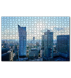 Cakapuzzle Gri Mavi Şehir Manzarası  Puzzle Yapboz MDF (Ahşap) (1000 Parça)