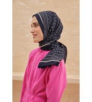 75 X 190 MONOGRAM MEDİNE ŞAL - 02986 (A.Lacivert)
