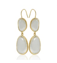 Kadir Jewellery 22 Ayar Altın Kaplama Kadın Sallantılı Küpe -El İşçiliği Ve Hipoalerjenik Küpe (Beyaz)