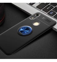 Huawei Y6S 2019 Kılıf Yüzüklü Magnetli Ravel Case (Siyah-Mavi)