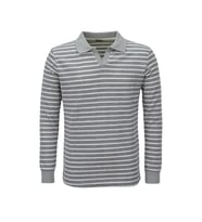 Erkek Spor Çizgili Mevsimlik Triko Polo Yaka Kazak BGL-ST03930 (Gri)
