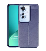 Microsonic Oppo Reno 11F Kılıf Deri Dokulu Silikon Siyah (Lacivert)