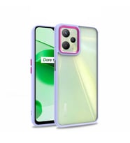 Realme C35 Kılıf Case, Kamera Lens Korumalı Elektroplatin Kaplama Sert PC Koruyucu Colourful Platinum Serisi (Lila)