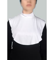 Düz Balıkçı Yaka Boğazlı Penye Tesettür Boyunluk (Beyaz)