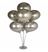 RENKLİ BALON STANDI 7 Lİ BALONLU (Gümüş)