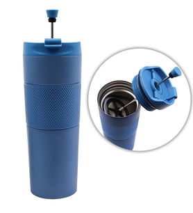 French Press Özellikli 450ml Çelik Termos (Mavi)