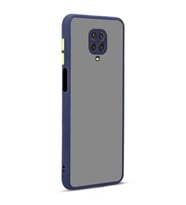 Xiaomi Redmi Note 9 Pro Kılıf Hux Düğme ve Kapak Zıt Renk Kılıf (Lacivert)