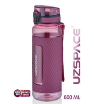 Uzspace FiftyFifty 800ml -BÜYÜK BOY- Tritan Su Matarası Silikon Korumalı Kaydırmaz Gövde