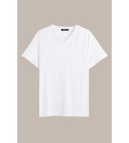 METALIC Erkek Kırmızı Pamuklu Kısa Kollu V Yaka T-shirt (Beyaz)