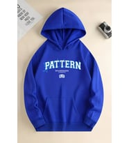Pattern Baskılı Unisex Oversize Sweatshirt (Mavi)