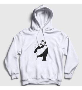 Presmono Unisex Beyaz Kiss Valentine's Day Sevgililer Günü Kapüşonlu Sweatshirt 285440tt (Beyaz)