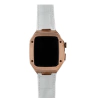 Apple Watch 7 45mm KRD-67 Kordon (Beyaz-Rose Gold)