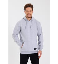 Kanguru Cepli Kapüşonlu İçi pamuklu Erkek Sweatshirt (Gri)