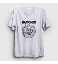 Presmono Unisex Sarı Logo Ramones T-Shirt 169771tt (Beyaz)