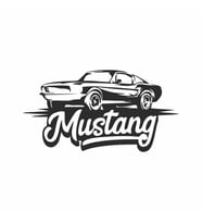 Mustang Araba Silüet Sticker siyah 16x8 CM (Siyah)