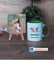 Emlakçı Fotoğraflı Dekoratif Taş, Kupa Bardak Beyaz Hediye (Model 14)