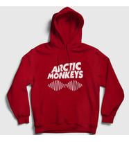 Presmono Unisex Gri Cover Arctic Monkeys Kapüşonlu Sweatshirt 12992tt (Kırmızı)