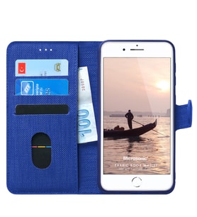 Microsonic Apple iPhone SE 2020 Kılıf Fabric Book Wallet (Lacivert)