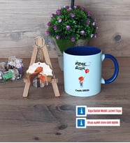 Ütopyalar Güzeldir Kupa Bardak Beyaz ve Fotoğraflı Ahşap Anahtarlık Hediye (Model 3)