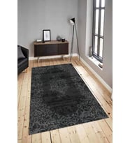 Dijital Baskılı Yıkanabilir Kaymaz Modern Renkli Salon Halısı Mutfak Halısı Yolluk ND-HY-1332 (Siyah)