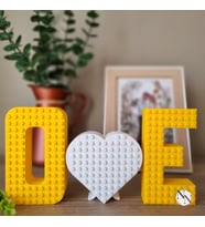 Kişiye Özel Lego Uyumlu Harf ve Kalp Seti - Anlamlı ve Şık Hediye (Sarı)