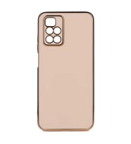 Xiaomi Redmi 10 Kılıf Kenarları Gold Kamera Korumalı Renkli Pastel Silikon Açık Yeşil BARK (Rose - Gold)