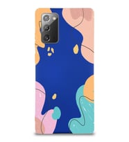 PrintiFy Samsung Galaxy Note 20 Uyumlu Lansman Kılıf Karışık Renkler Tasarımlı İçi Kadife Kapak (Lacivert)