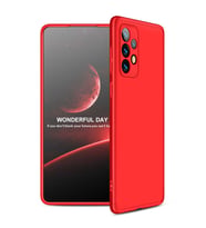 Samsung Galaxy A73 Kılıf 3 Parça Slim Sert Silikon Kapak AYS (Kırmızı)