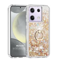 Microsonic Xiaomi Redmi Note 13 Pro 5G Kılıf Glitter Liquid Holder Pembe (Gold)