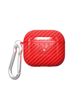 Uyumlu Model Apple Airpods 3. Nesil Kılıf Silikon Karbon Silikon 05 (Kırmızı)
