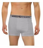 3 Adet Seher Likralı Erkek Boxer Şort Paçalı Külot (Gri)
