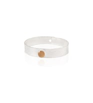 Kadir Jewellery 925 Ayar Gümüş Kaplama El İşçiliği Zirkon Taşlı Kadın Kelepçe Bilezik (Turuncu)