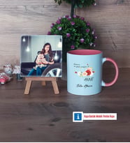 Anneye Hediye Fotoğraflı Dekoratif Taş, Kupa Bardak Beyaz Hediye (Model 6)