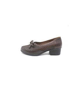 Castle Black 24556 Kadn Deri Comfort Ayakkabı (KAHVE)