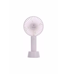 Şarjlı Fan Mini Taşınabilir El Ve Masa Üstü 3 Kademeli Standlı Vantilatör Fan (Beyaz)