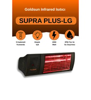 Goldsun Supra Plus 2000 Watt GSS20PLG Düşük Işık Kumandalı Suya Dayanıklı Elektrikli İnfrared Isıtıcı-Siyah