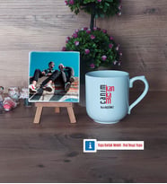Arkadaşa Hediye Fotoğraflı Dekoratif Taş, Kupa Bardak Beyaz Hediye (Model 5)