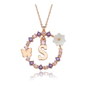 Manolya Çiçeği Düşler Işıltısı 14K Rose Gold Kadın Kolye (60)