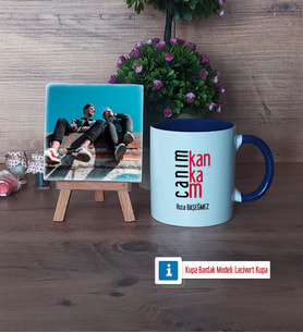 Arkadaşa Hediye Fotoğraflı Dekoratif Taş, Kupa Bardak Beyaz Hediye (Model 3)