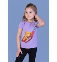 Toontoy Kız Çocuk Çanta Baskılı Tişört (Lila)
